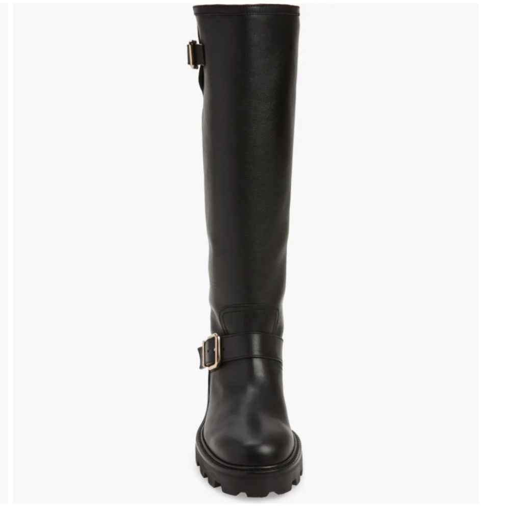 NIB $995 Jimmy Choo Biker II Tall Boot in Black Leather - size 37 EU / 7 US! - Picture 4 of 16